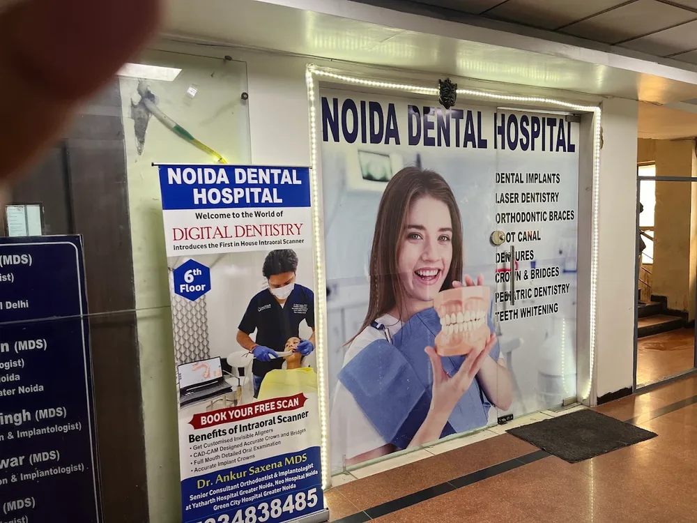 Entrance of Noida Dental Hospital on the 6th floor